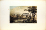 Lithographie originale. Château de la Motte-Glain à la Chapelle Glain, près de Chateaubriant.Nantes et la Loire-inférieure (1850). Félix Benoist ...