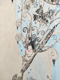 Dessin original. Maquette de costume féminin pour les Folies Bergère.