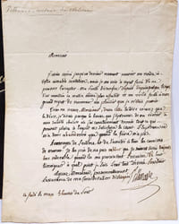 (Gastronomie) Lettre autographe signée à Monsieur, Beraud, président des Soirées de Momus