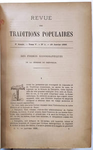 Revue des traditions populaires Année 1890 complète (5ème année) N°1 15 janvier 1890 - N°12 15 décembre 1890
