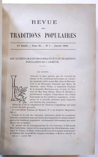 Revue des traditions populaires. Recueil mensuel de mythologie, littérature orale, ethnographie traditionnelle et art populaire. Année 1896 complète (11ème année) N°1 janvier 1896 - N°12 décembre 1896