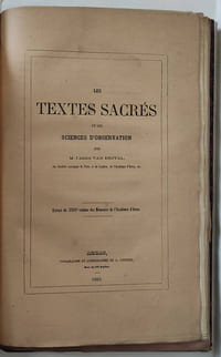Recueil comprenant : 1°L'art et la philosophie de l'Egypte étudiés dans un de ses monuments (Musée de Boulogne) 1867 / 2° Des formes primitives de la Poésie chez les peuples anciens (1869) / 3°Les textes sacrés et les sciences d'observation / 4°Grammaire comparée des langues bibliques. Seconde édition. première Partie : De l'origine de l'écriture.