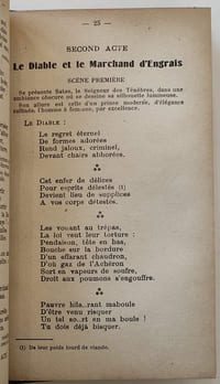 Babil infernal de Virtuose sur Thème Ebouriffant de Féerie par un Marchand d'Engrais, touriste aviateur, surnommé le Dieu de la Plume. Une Montée aux Enfers. Quatre actes. Quatre grands ballets. Vingt-cinq tableaux , dont trois Apothéoses finales, la dernière en coup de foudre imprévisible.