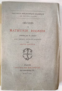 Œuvres de Mathurin Régnier publiées par D. Jouaust avec préface, note et glossaire par Louis Lacour