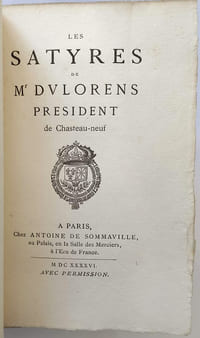 Satires de Du Lorens. Edition de 1646 contenant vingt-six satires. Publiée par D. Jouaust et précédée d'une notice littéraire par E. Villemin