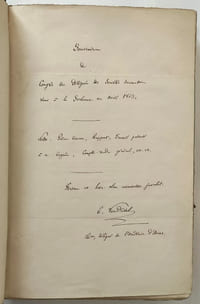Souvenirs du Congrès des délégués des Sociétés Savantes réuni à la Sorbonne en avril 1863 / Notes, pièces diverses, rapport, travail présenté à ce Congrès, compte-rendu général, etc. etc. Dossier comprenant pièces imprimées et notes manuscrites.