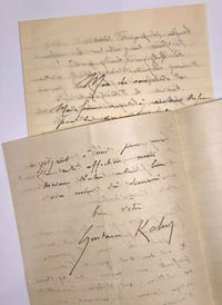 Lettre autographe signée à son ami Médéric Dufour. Il propose des thèmes de conférences, surtout autour de Verlaine