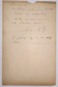 "Lettre autographe signée dans laquelle il réclame la présence d'un ""lecteur"" pour l'un de ses Samedis populaires"""