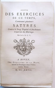 Poésies de Courval Sonnet publiées par Prosper Blanchemain. T.III seul. Suite des Exercices de ce temps, contenant plusieurs satyres contre le joug nuptial et fascheuses traverses du mariage.