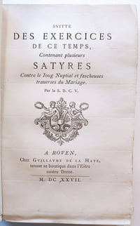 Poésies de Courval Sonnet publiées par Prosper Blanchemain. T.III seul. Suite des Exercices de ce temps, contenant plusieurs satyres contre le joug nuptial et fascheuses traverses du mariage.