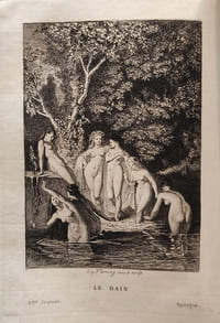 T.VI seul : 6ème journée. Les dix journées de Jean Boccace. Traduction de Le Maçon, réimprimée par les soins de D. Jouaust avec notice, notes et glossaire par Paul Lacroix. Eaux-fortes par Flameng. (Décaméron)