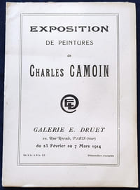 Exposition de peintures de Charles Camoin du 23 février au 7 mars 1914