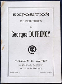 Expositions de peintures de Georges Dufrénoy du 18 au 30 mai 1914