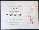Exposition Manguin du 28 avril au 10 mai 1913 Galerie E. Druet. Manguin Henri-Charles