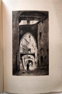 Gazette des Beaux-Arts Août 1913. Henri Paillard. Eau-forte originale : Une rue à Sienne.