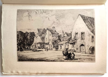 Gazette des Beaux-Arts Décembre 1913. Auguste Lepère Eau-forte originale : La maison des petits plaids à Provins