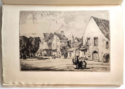 Gazette des Beaux-Arts Décembre 1913. Auguste Lepère Eau-forte originale : La maison des petits plaids à Provins