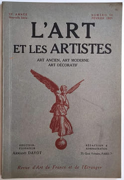 L'art et les artistes. Juin 1921. Roger Grillon (Bois original sur feuillet volant)/ René Seyssaud / Beltran Masses / André Jacques / Degas. Roger ...