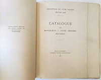 Catalogue de l'exposition du livre italien (manuscrits - livres imprimés - Reliures) Mai-Juin 1926