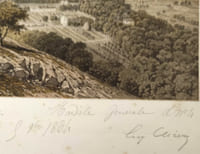 Lithographie originale en couleurs. Vue générale de Nice depuis le mont Alban. Tirage d'essai signé par Cicéri. (Le port, Saint-Roch, Riquier)