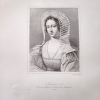 Gravure sur acier issue des Galeries historiques de Versailles : Jeanne 1ere, Reine de Naples, de Sicile et de Jérusalem