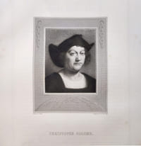 Gravure sur acier issue des Galeries historiques de Versailles : Christophe Colomb