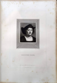 Gravure sur acier issue des Galeries historiques de Versailles : Christophe Colomb