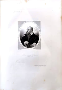 Gravure sur acier issue des Galeries historiques de Versailles : Pierre de la Ramée dit Ramus