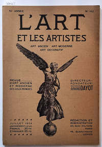 L'art et les artistes. Juillet 1914. Stwosz / Julio Romero de Torres / Beaubois de Montoriol / Richard Burgsthal / Madeleine Zillhardt