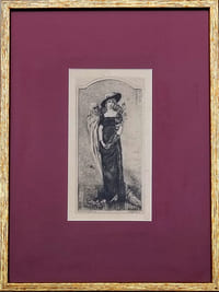 La jeune fille et la mort. Gravure à l'eau-forte et pointe sèche