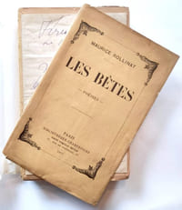 Les Bêtes - poésie- Lettre autographe signée