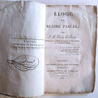 Eloge de Blaise Pascal par J.B. Dufaÿ de Livoys, Membre de la Société Académique du département de la Loire-inférieure