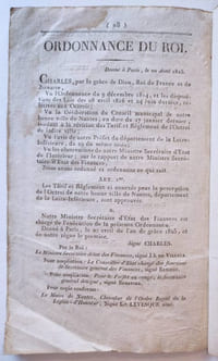 Règlement de l'octroi de la commune de Nantes, département de la Loire-Atlantique