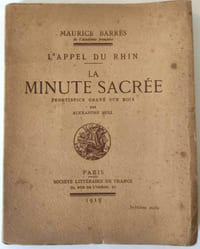 L'appel du Rhin. La minute sacrée. Metz et Strasbourg. Frontispice gravé sur bois par Alexandre Noll