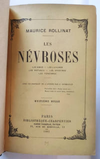 Les névroses. Les âmes - Les Luxures - Les spectres - Les ténèbres. Avec un portrait de l'auteur par F. Desmoulin. Mention de huitième mille