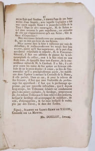 "Affaire du Collier. Premier mémoire pour Dame Jeanne de Saint-Rémy de Valois, Epouse du Comte de La Motte ; concernant le Cardinal de Rohan, le Comte de Cagliostro et la négociation du collier de diamant"