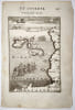 Carte des iles de Jersey et de Garnesey (Guernesey) tir&eacute;e de La Description de l'univers (1683) par Manesson Mallet. Manesson Mallet Alain