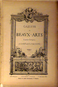 Gazette des beaux-arts. Courrier européen de l'Art et de la Curiosité. Livraison du 1er septembre 1885