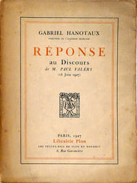 Réponse au Discours de Paul Valéry (16 juin 1927)