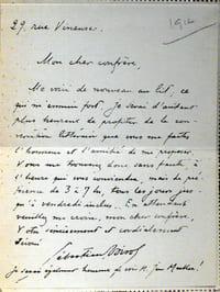 Lettre autographe signée à Gaston Picard