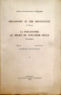 La philosophie au milieu du vingtième siècle / Chronique I, II, III et IV / Philosophy in the mid-Century, A survey.