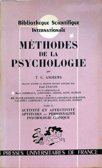 Méthodes de la psychologie Tomes I et II