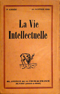 La vie intellectuelle. 3ème année, 10 janvier 1930. Tome VI. N° consacré à l'année 1830 et Hernani