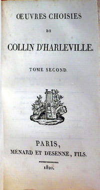 uvres choisies de Collin d'Harleville T.I et II