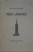 Pages Lorraines. Barrès Maurice .