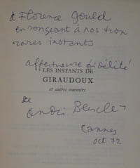 Les instants de Giraudoux et autres souvenirs