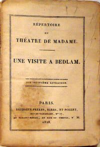Répertoire du Théâtre de Madame : Une visite à Bedlam