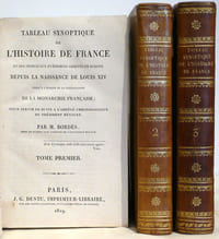 "Tableau synoptique de l'histoire de France et des principaux évènemens arrivés en Europe depuis la naissance de Louis XIV jusqu'à l'époque de la Restauration de la Monarchie française ; Pour servir de suite à l'abrégé chronologique du président Hénault."