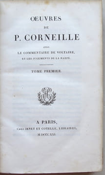Œuvres, avec le commentaire de Voltaire et les jugements de La Harpe.. CORNEILLE (P).