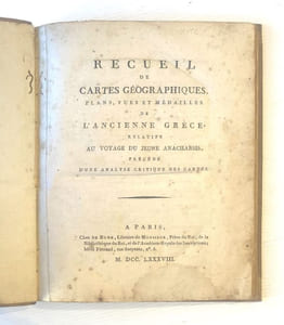 Voyage du jeune Anacharsis en Grèce, dans le milieu du quatrième siècle avant l'ère vulgaire.